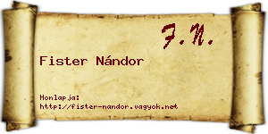 Fister Nándor névjegykártya