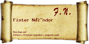 Fister Nándor névjegykártya